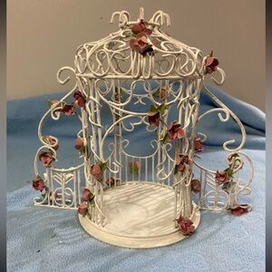 Vintage White and Pink Decorative tea light gazebo